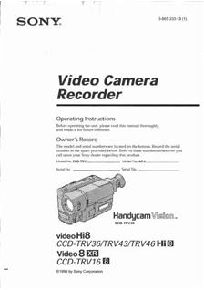 Sony CCD TRV 36 E manual. Camera Instructions.